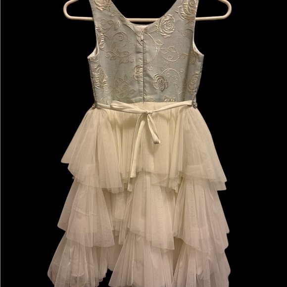 American princess Elegant Layered Dress with Floral Embroidery for girl size 10 - Picture 4 of 9